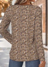 Tummy Coverage Dark Coffee Long Sleeve T Shirt