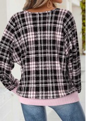 Plaid Tummy Coverage Light Pink Long Sleeve T Shirt
