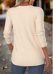 Floral Print Tummy Coverage Beige Long Sleeve T Shirt