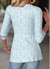 Tummy Coverage Light Blue Long Sleeve T Shirt