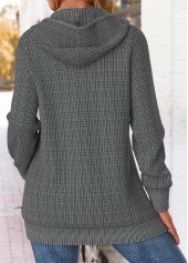 Tummy Coverage Dark Grey Long Sleeve Hooded Coat