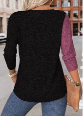 Tummy Coverage Dark Reddish Purple Long Sleeve T Shirt