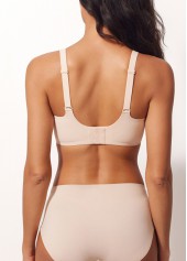 Skin Color V Neck Adjustable Bra