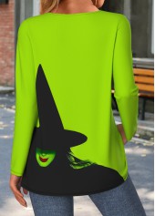 Halloween Tummy Coverage Neon Green Long Sleeve T Shirt