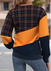 Plaid Tummy Coverage Multi Color Long Sleeve Sweatshirt