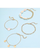 Golden Color Shell Alloy Detail Anklets