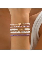 Light Purple Heart Seed Beads Bracelets