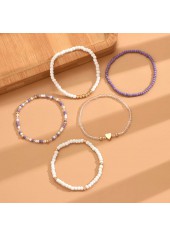 Light Purple Heart Seed Beads Bracelets