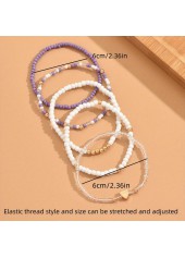 Light Purple Heart Seed Beads Bracelets