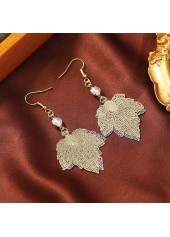 Halloween Champagne Leaf Alloy Deyail Earrings