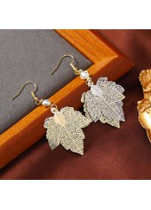 Halloween Champagne Leaf Alloy Deyail Earrings
