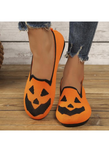 Halloween Orange Color Closed Toe Falt