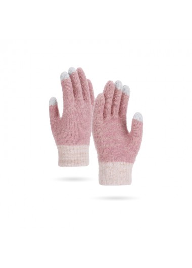Pink Wrist Warming Full Finger Gloves