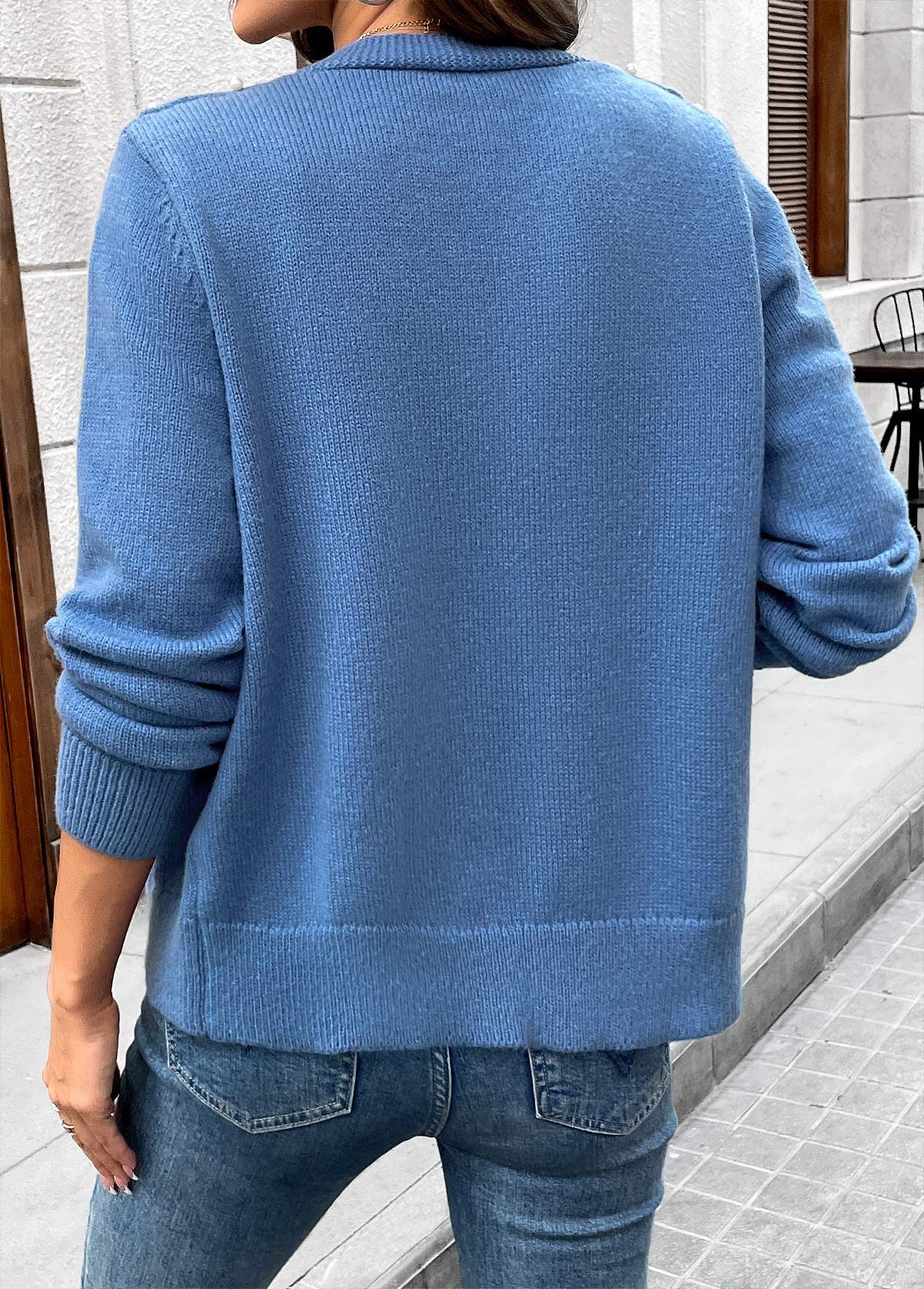 Tummy Coverage Denim Blue Long Sleeve Cardigan