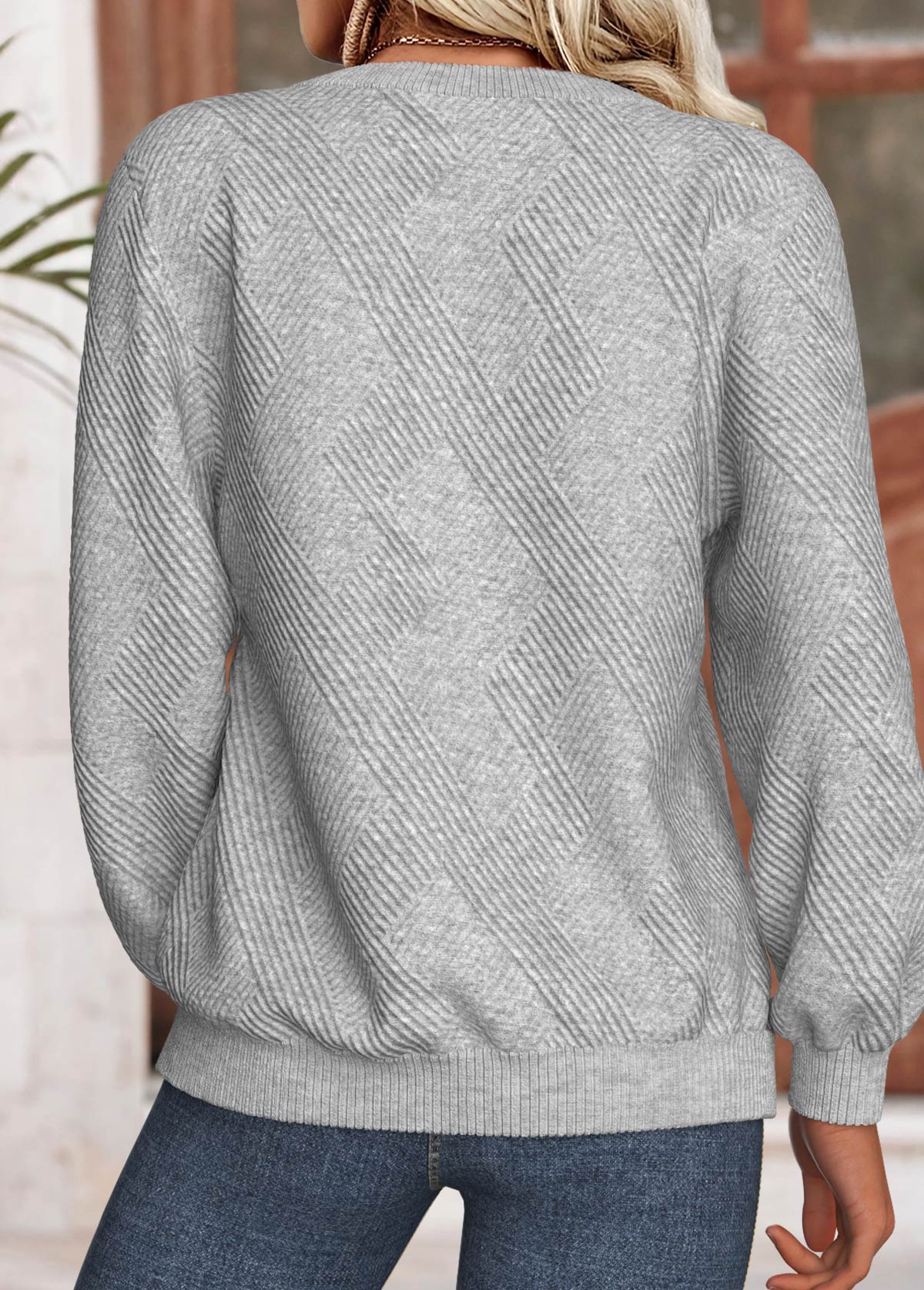 Leopard Tummy Coverage Light Grey Marl Long Sleeve Sweatshirt