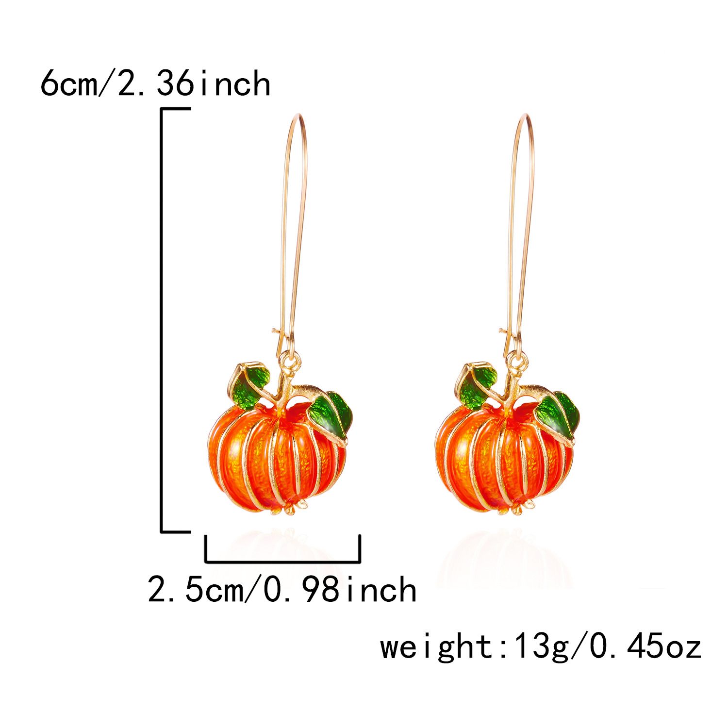 Halloween Orange Pumpkin Plants Alloy Earrings