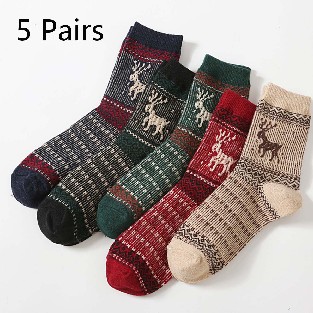 Christmas Mid Calf Multi Color Socks