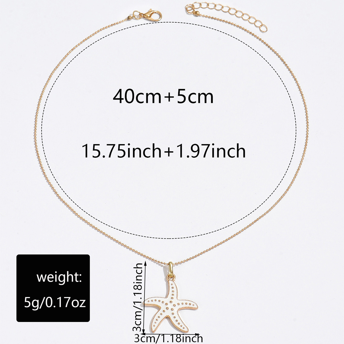 Golden Alloy Animal Starfish Design Necklace