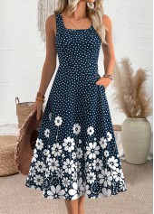 Polka Dot Navy Short Sleeve Dress and Cardigan