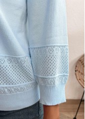 Light Blue Long Sleeve V Neck Light Cardigan