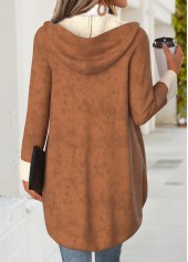 Tummy Coverage Dark Coffee Long Sleeve Hooded Coat