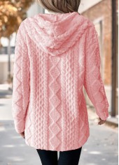 Tummy Coverage Light Pink Long Sleeve Hooded Coat