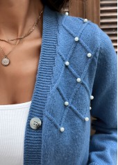 Tummy Coverage Denim Blue Long Sleeve Cardigan