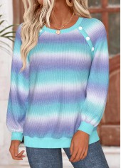 Ombre Tummy Coverage Multi Color Long Sleeve Sweatshirt