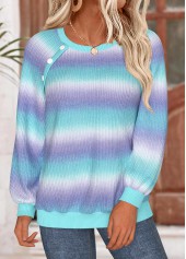 Ombre Tummy Coverage Multi Color Long Sleeve Sweatshirt
