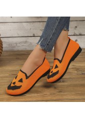Halloween Orange Color Closed Toe Falt