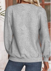 Leopard Tummy Coverage Light Grey Marl Long Sleeve Sweatshirt