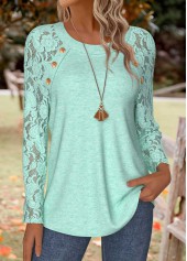 Tummy Coverage Mint Green Long Sleeve T Shirt