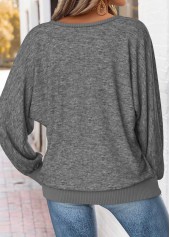 Letter Print Tummy Coverage Dark Grey Marl T Shirt