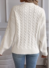 Beige Long Sleeve Round Neck Sweater