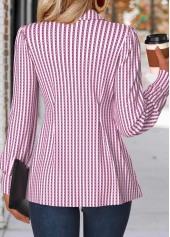 Striped Tummy Coverage Light Pink Long Sleeve Shirt