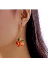 Halloween Orange Pumpkin Plants Alloy Earrings