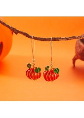 Halloween Orange Pumpkin Plants Alloy Earrings
