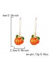 Halloween Orange Pumpkin Plants Alloy Earrings