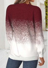 Ombre Tummy Coverage Wine Red Long Sleeve Sweatshirt