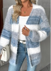 Tummy Coverage Dusty Blue Long Sleeve V Neck Cardigan