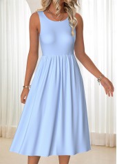 Plaid Tummy Coverage Blue Long Sleeve Dress and Cardigan