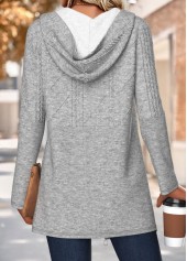 Tummy Coverage Dark Grey Marl Long Sleeve Hooded Coat