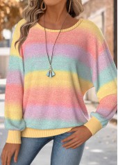 Ombre Tummy Coverage Multi Color Long Sleeve T Shirt