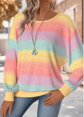 Ombre Tummy Coverage Multi Color Long Sleeve T Shirt