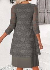 Tummy Coverage Grey Long Sleeve Dress and Cardigan