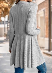 Grey Long Sleeve Tunic Light Cardigan