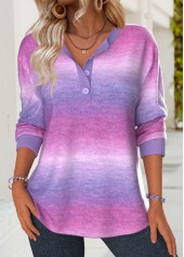 Ombre Tummy Coverage Multi Color Long Sleeve Sweatshirt