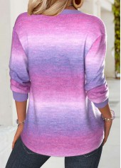 Ombre Tummy Coverage Multi Color Long Sleeve Sweatshirt