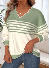 Geometric Print Tummy Coverage Multi Color Long Sleeve Sweatshirt
