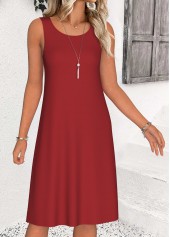 Leaf Print Tummy Coverage Red Dress and Cardigan